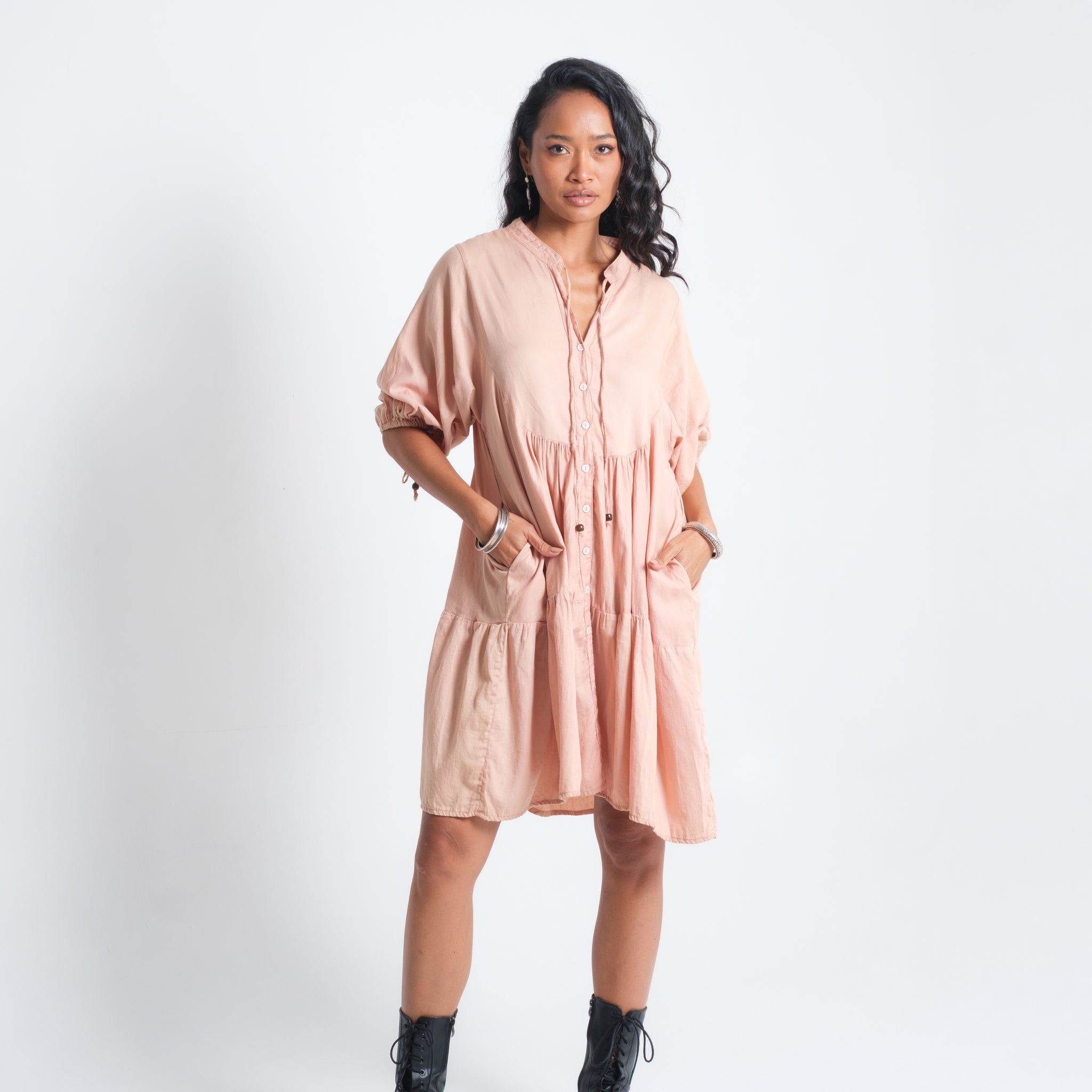 INDALI MIDI DRESS Rosa