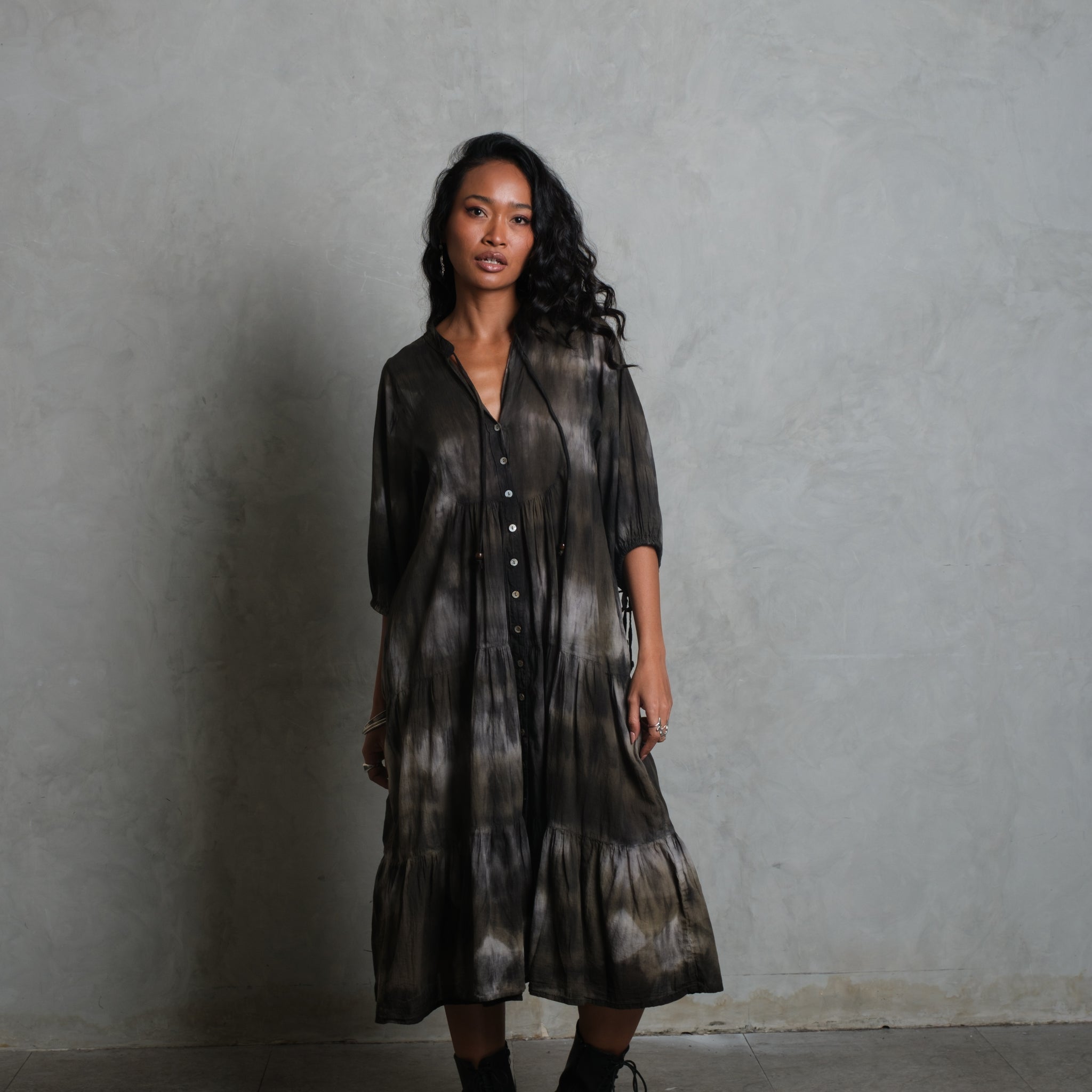 INDALI MAXI DRESS Smoke Tie Dye